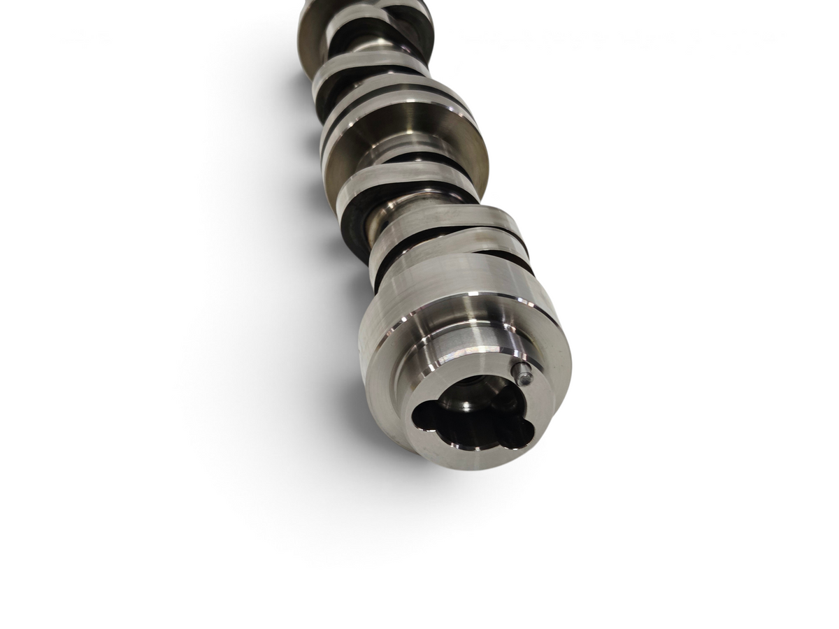 Send it Auto Parts OEM 6.2L L87 camshaft for GM vehicles, showing precision machined metal lobes and shaft.