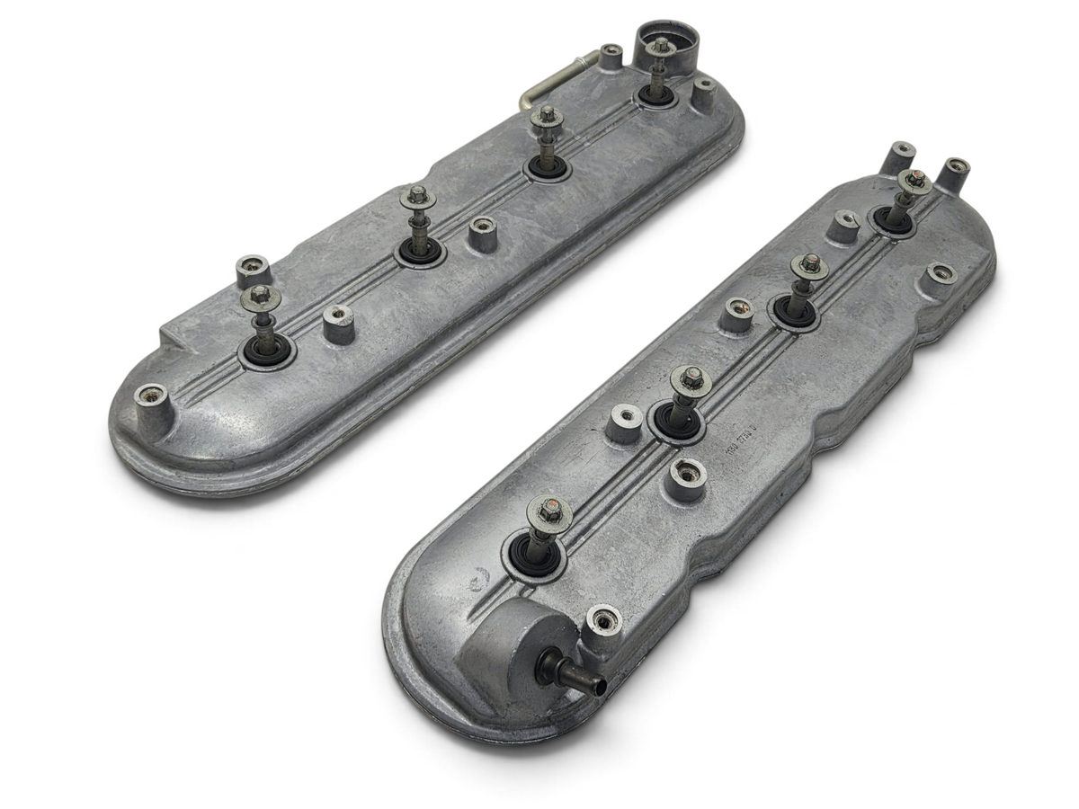 Send it Auto Parts OEM LS Gen IV 4.8 5.3 6.0 rocker arm valve covers with mounting bolts in grey metal finish