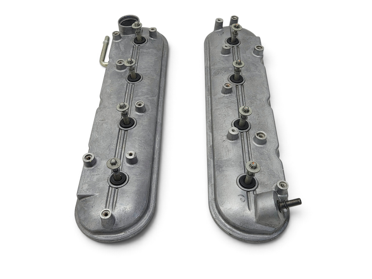 Send it Auto Parts OEM LS Gen IV 4.8 5.3 6.0 rocker arm valve covers with mounting bolts in grey metal finish