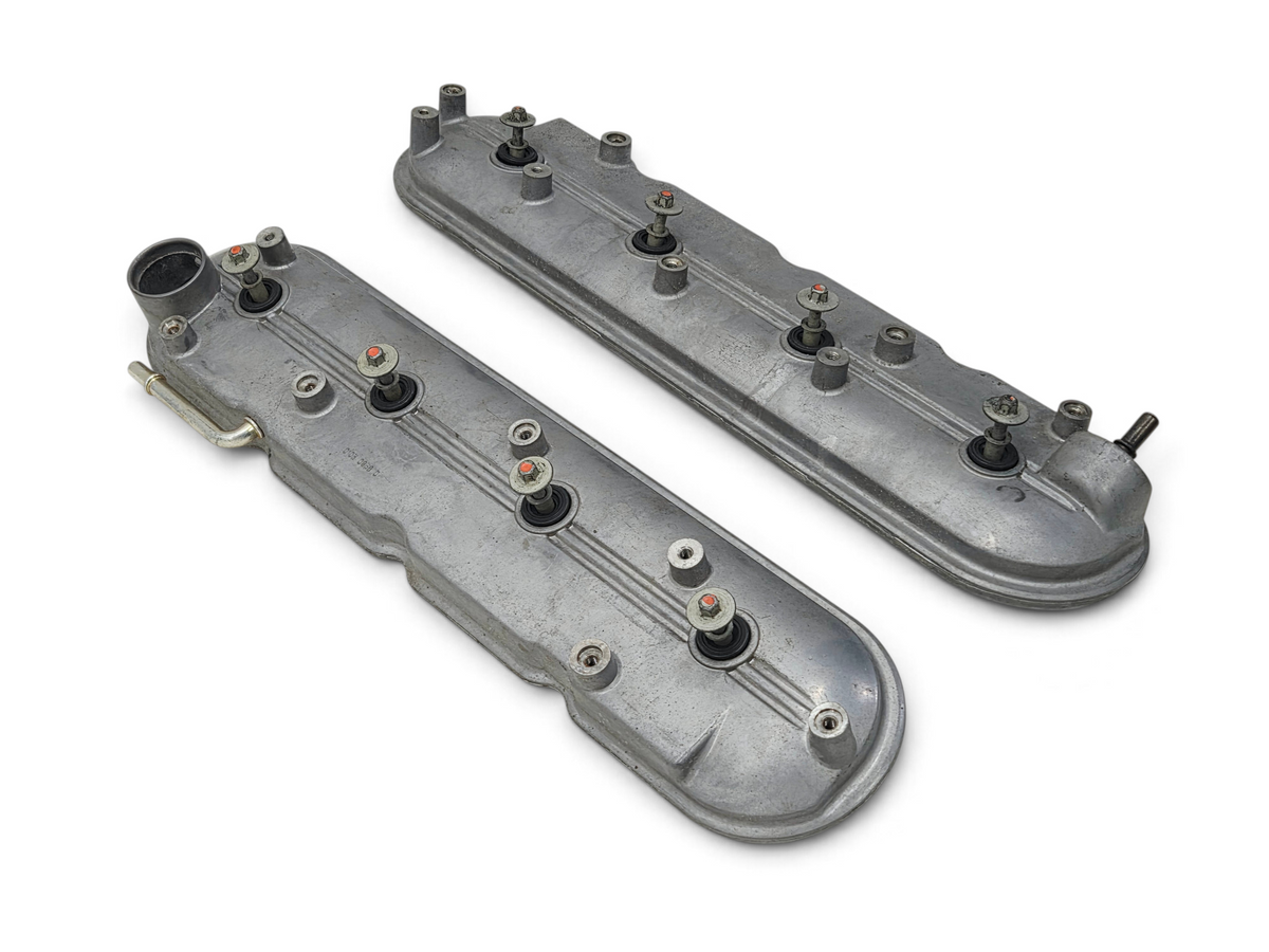Send it Auto Parts pair of OEM LS Gen IV rocker arm valve covers in grey metal with included mounting bolts