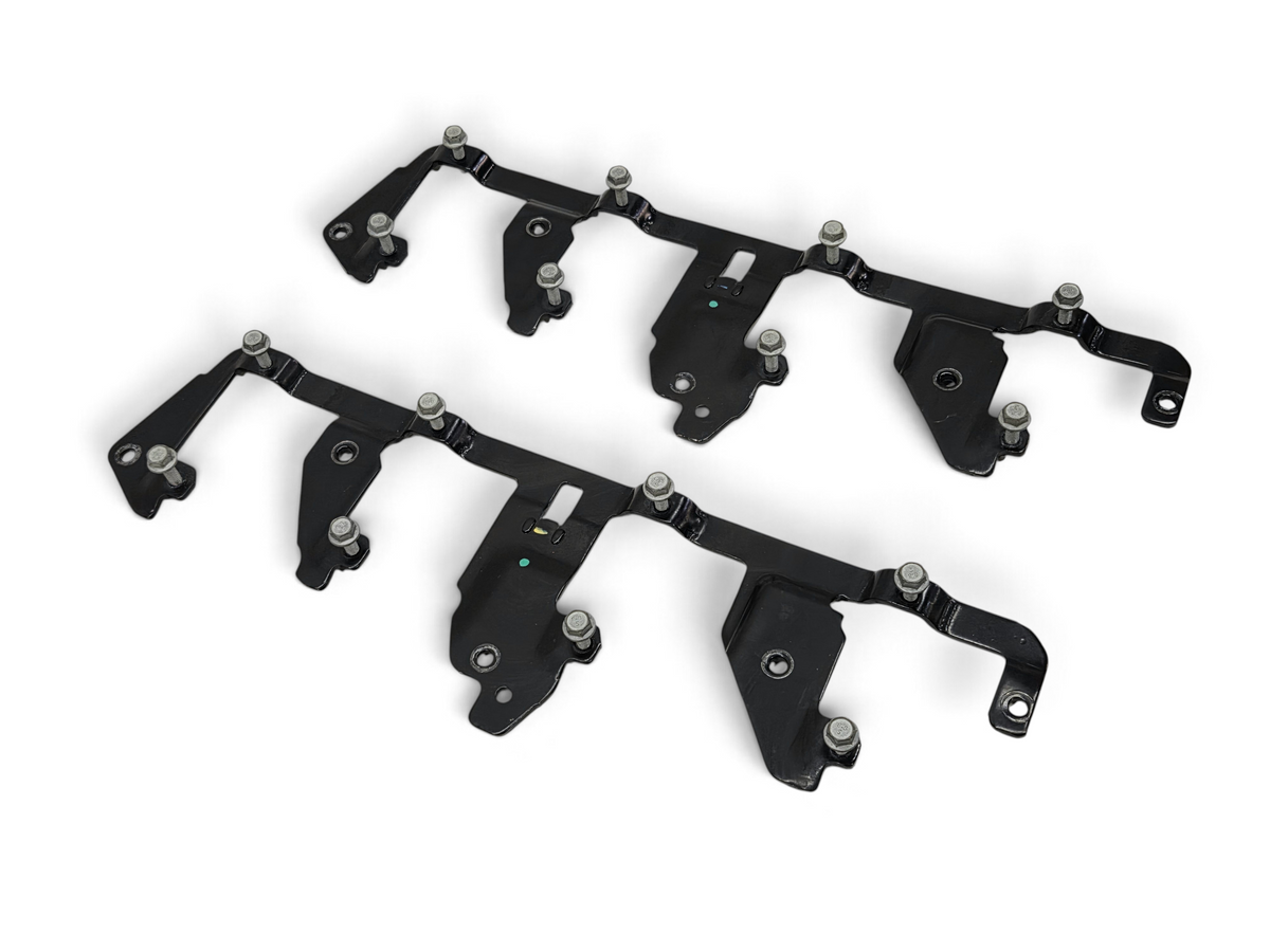 Send it Auto Parts OEM GM ignition coil brackets for LS engines, black metal pair with mounting bolts included.