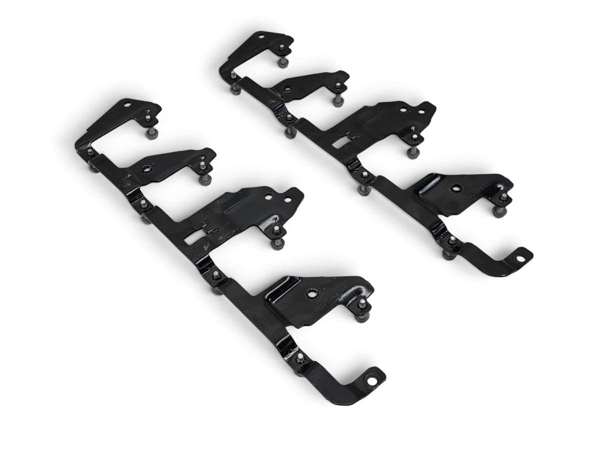 Send it Auto Parts OEM GM ignition coil brackets for LS engines, black metal pair with mounting bolts included.