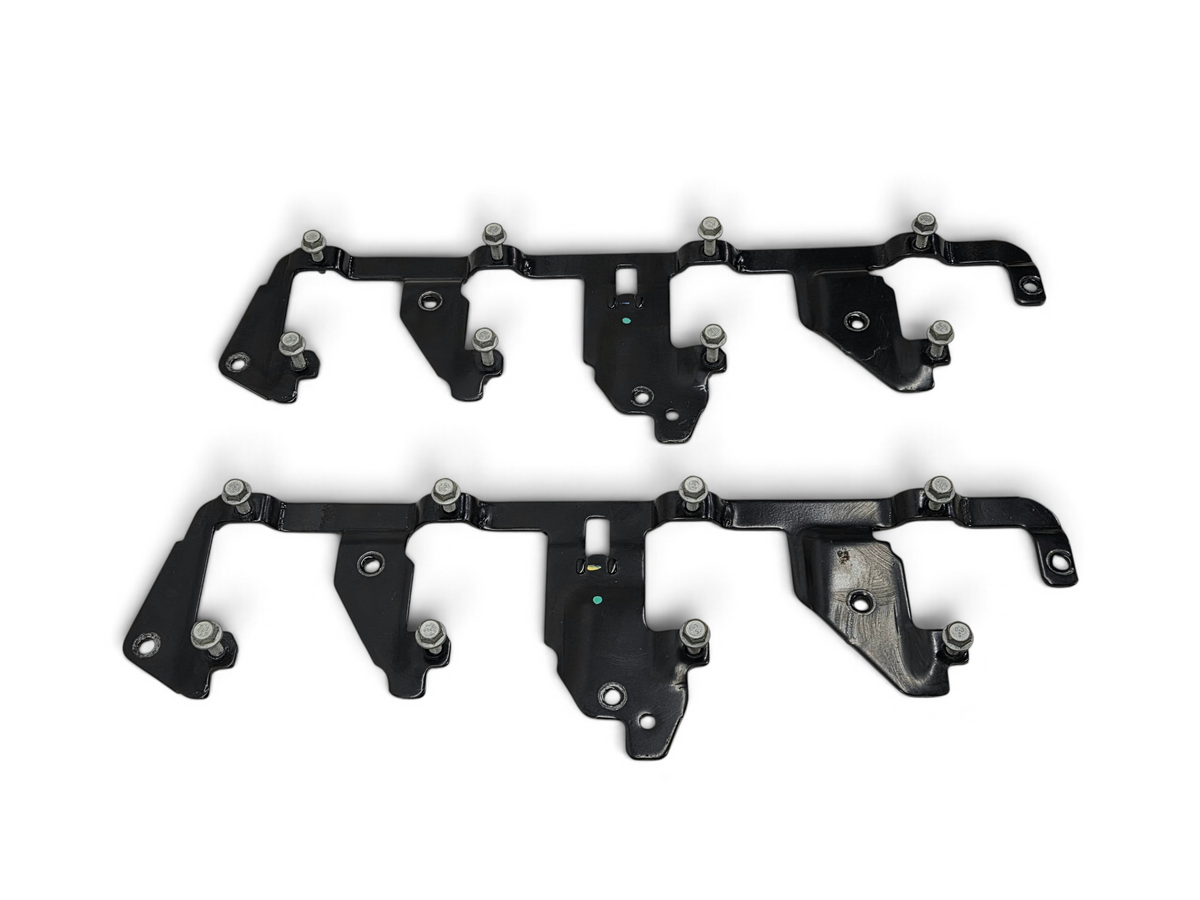 Send it Auto Parts OEM GM ignition coil brackets for LS engines, black metal pair with mounting bolts included.