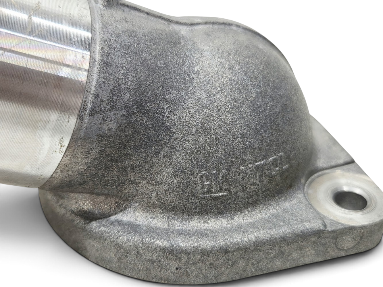 Send it Auto Parts OEM GM LS truck thermostat housing water neck for 2007 and newer engines with cast metal finish