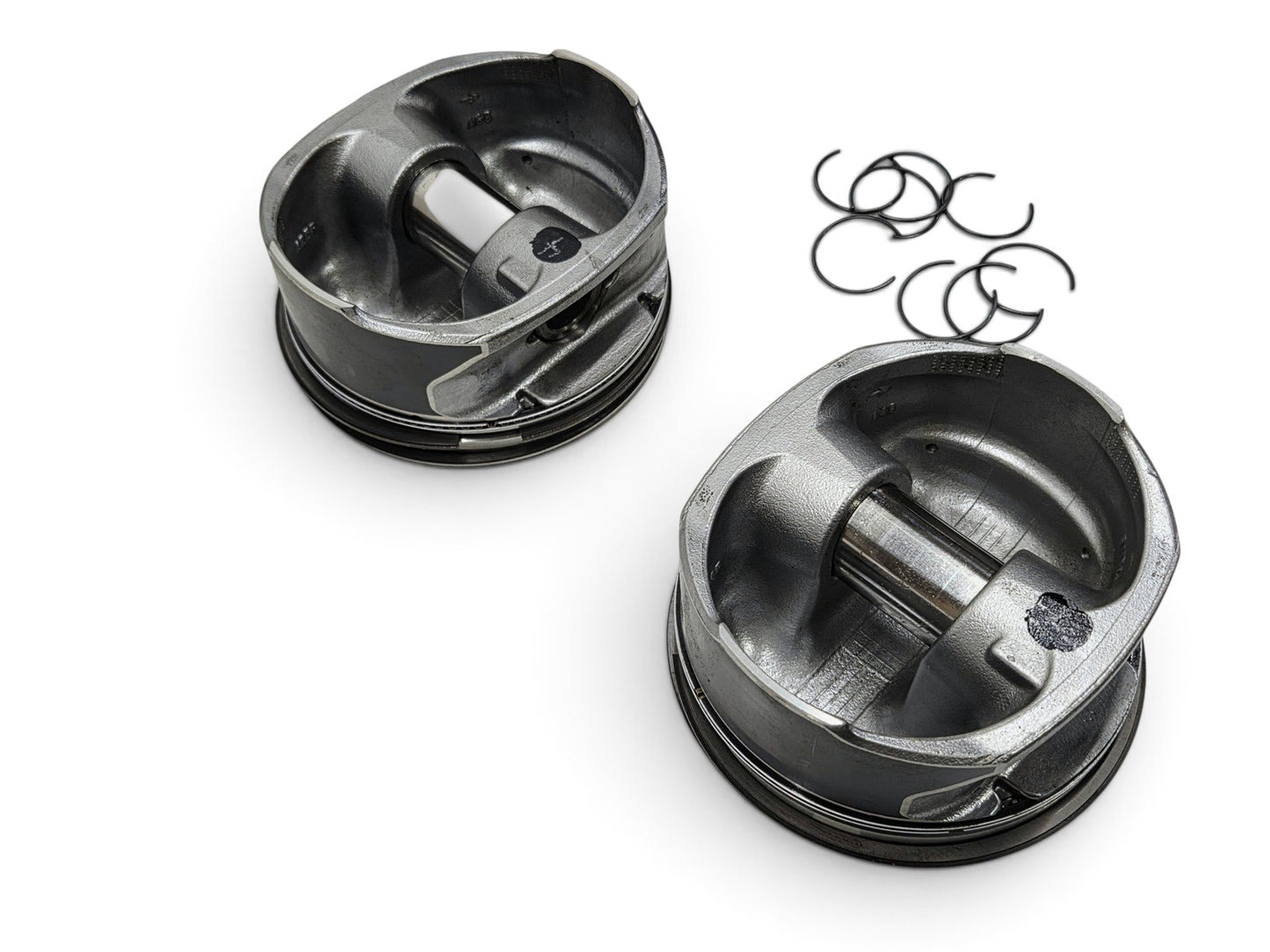 Send it Auto Parts OEM GM 6.2L LS3 L92 L99 flat top pistons with pins and clips for V8 engines.