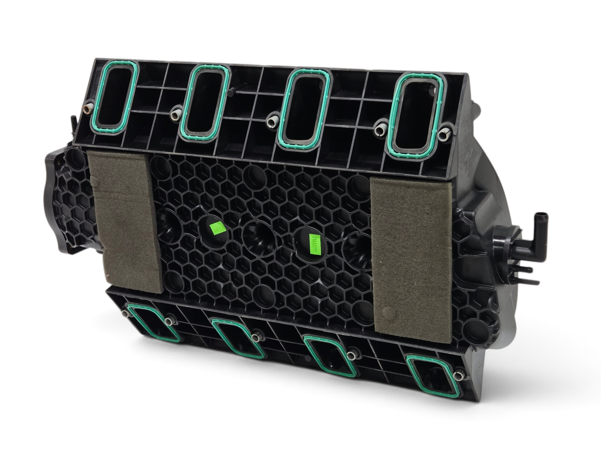 Send it Auto Parts OEM GM LS3 6.2L intake manifold with green gaskets and honeycomb structure base