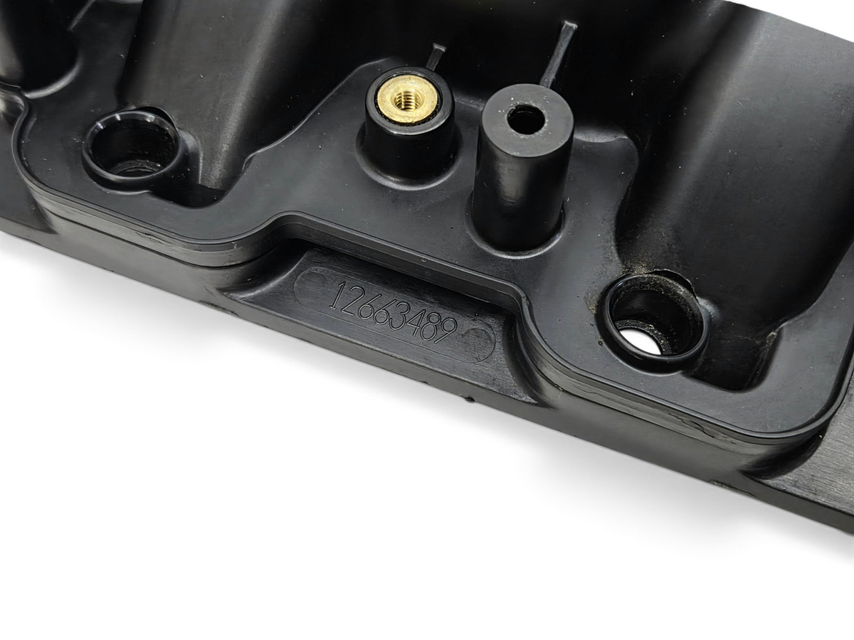 Send it Auto Parts OEM black LS7 intake manifold for Chevy Corvette C6 Z06 showing part number 12663489