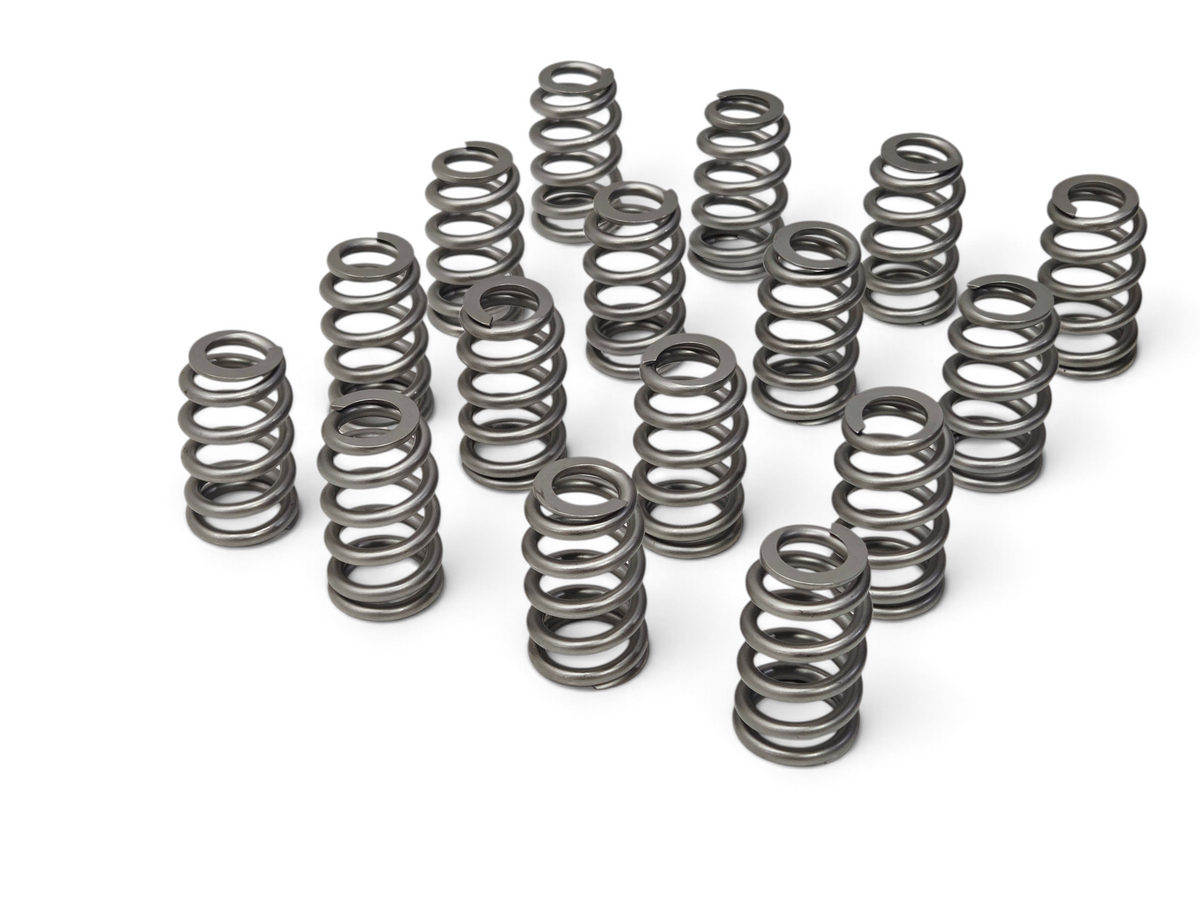 Send it Auto Parts set of 16 GM Performance LSX LS7 beehive style valve springs with .650 max lift capacity.