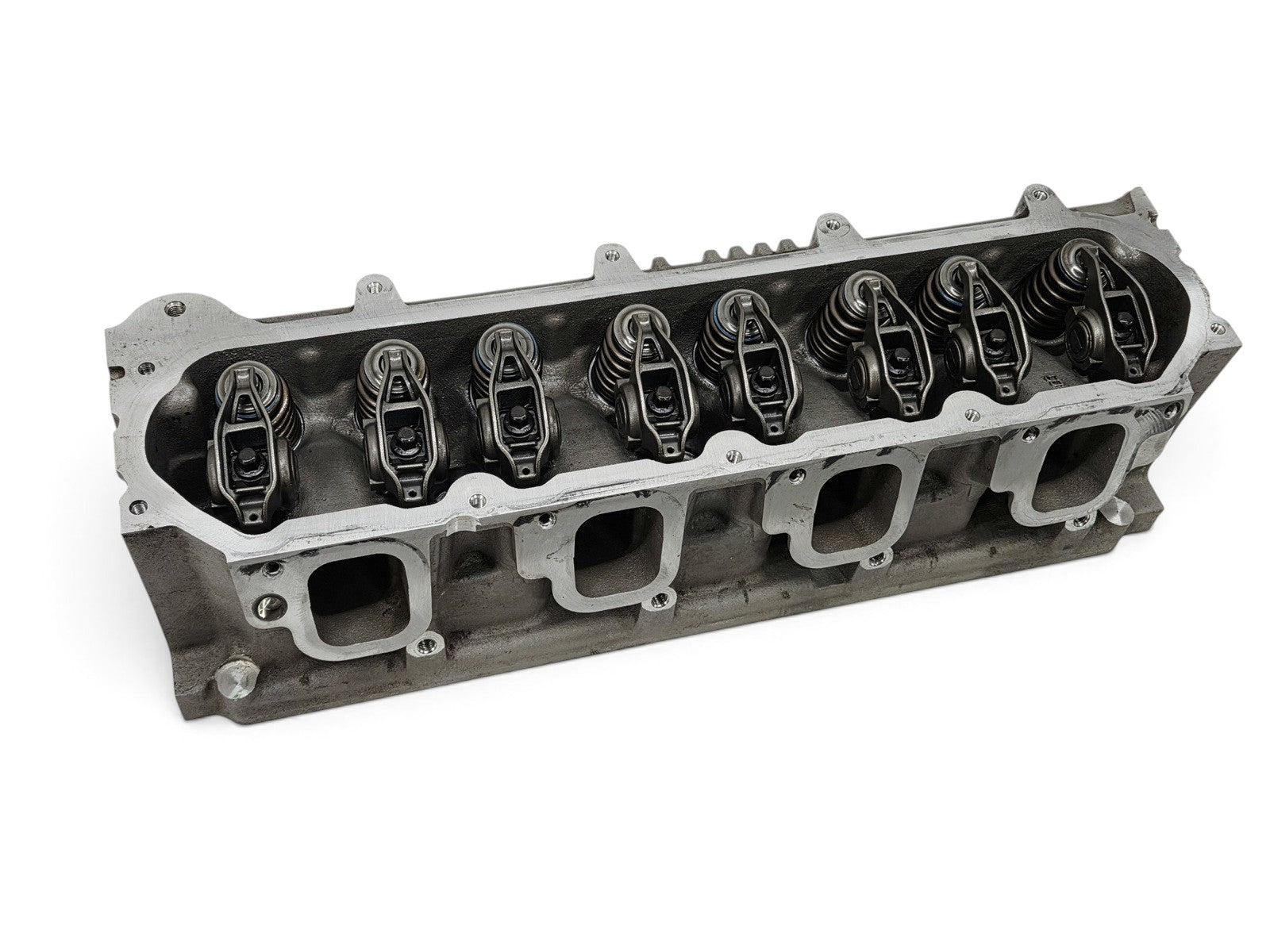 Send it Auto Parts OEM GM LT4 6.2L cylinder head with valve train components, showing intake ports and rocker arms.