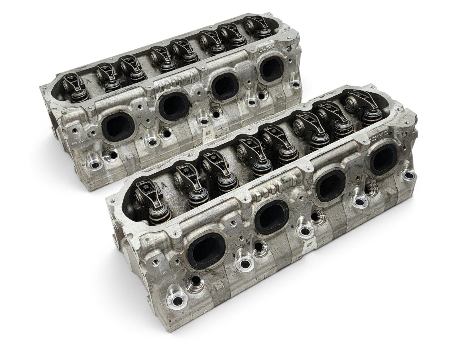 Send it Auto Parts OEM GM LT4 6.2L cylinder heads for Corvette and Camaro, featuring large injector holes.