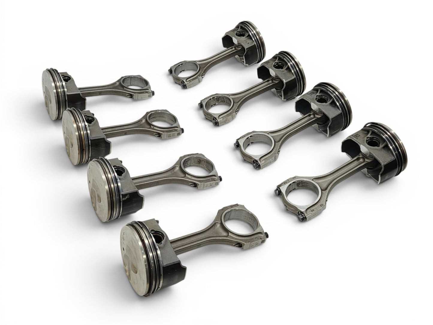 Send it Auto Parts set of eight OEM GM LT4 6.2L supercharged engine pistons and upgraded Pankl connecting rods.