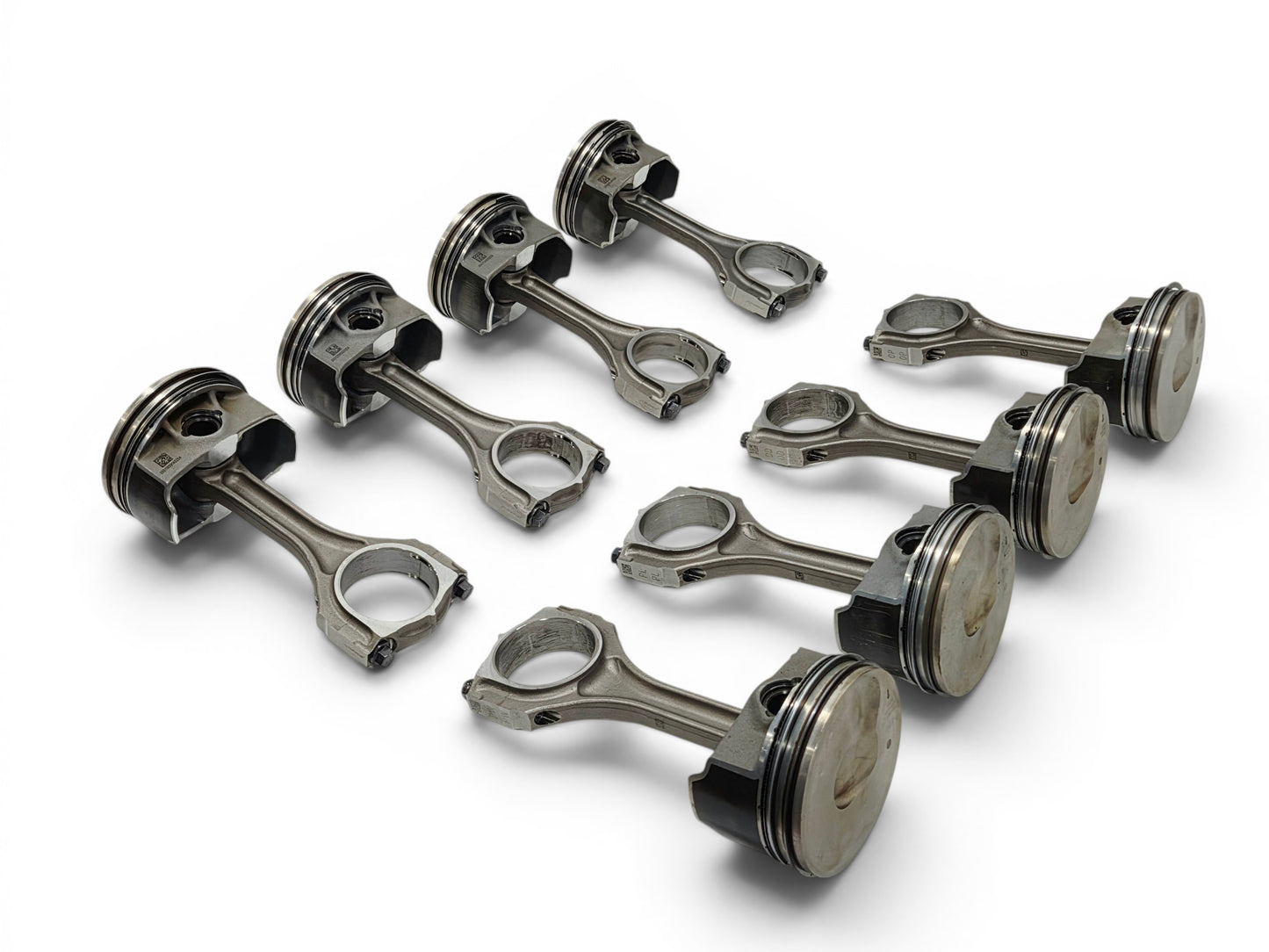 Send it Auto Parts OEM GM 6.2L LT4 supercharged engine pistons and upgraded Pankl connecting rods set of eight