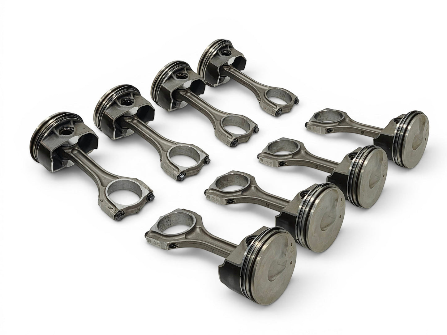 Send it Auto Parts OEM GM LT4 6.2L supercharged engine pistons and upgraded Pankl connecting rods set of eight