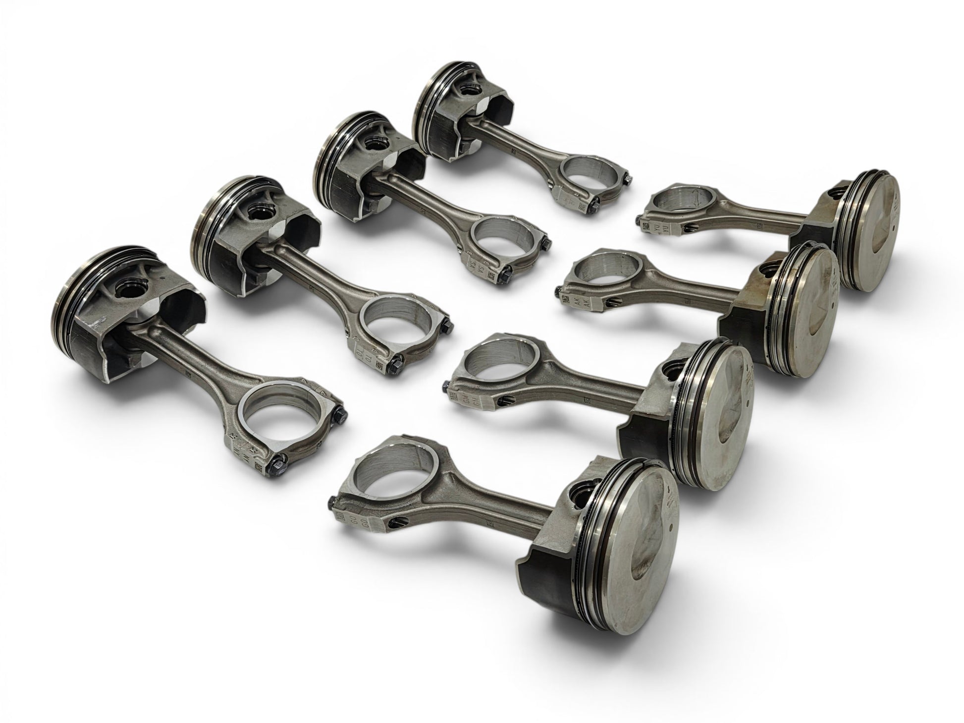 Send it Auto Parts OEM GM LT4 6.2L supercharged engine pistons and upgraded Pankl connecting rods set of eight