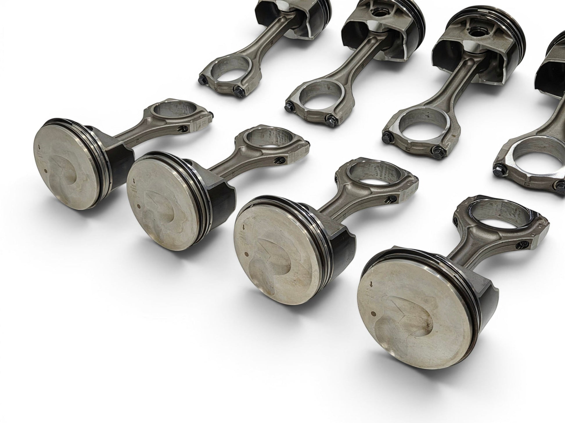 Send it Auto Parts OEM GM LT4 6.2L supercharged engine pistons and upgraded Pankl connecting rods set of eight.
