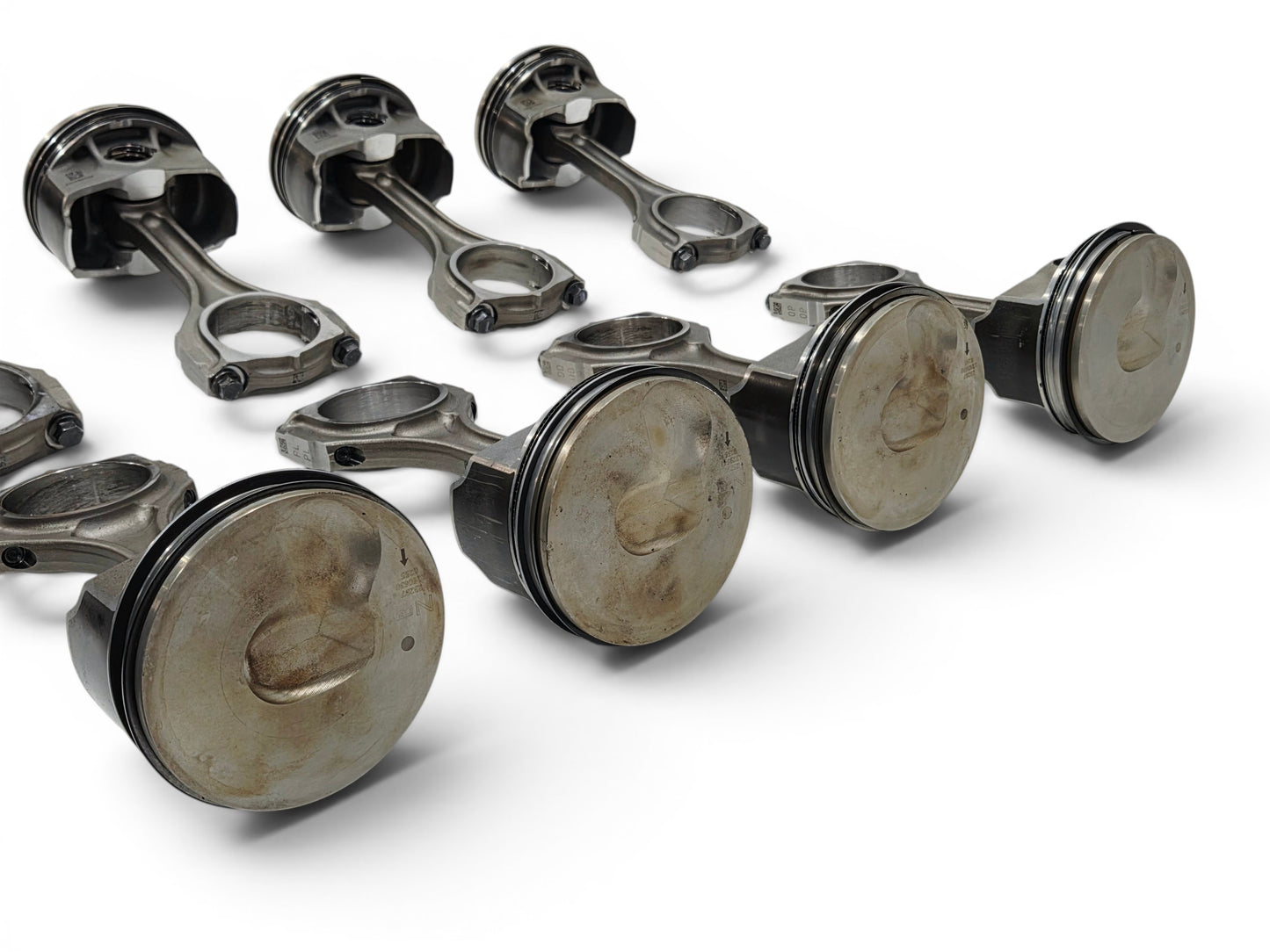 Send it Auto Parts OEM GM LT4 6.2L supercharged engine pistons and upgraded Pankl connecting rods set of eight