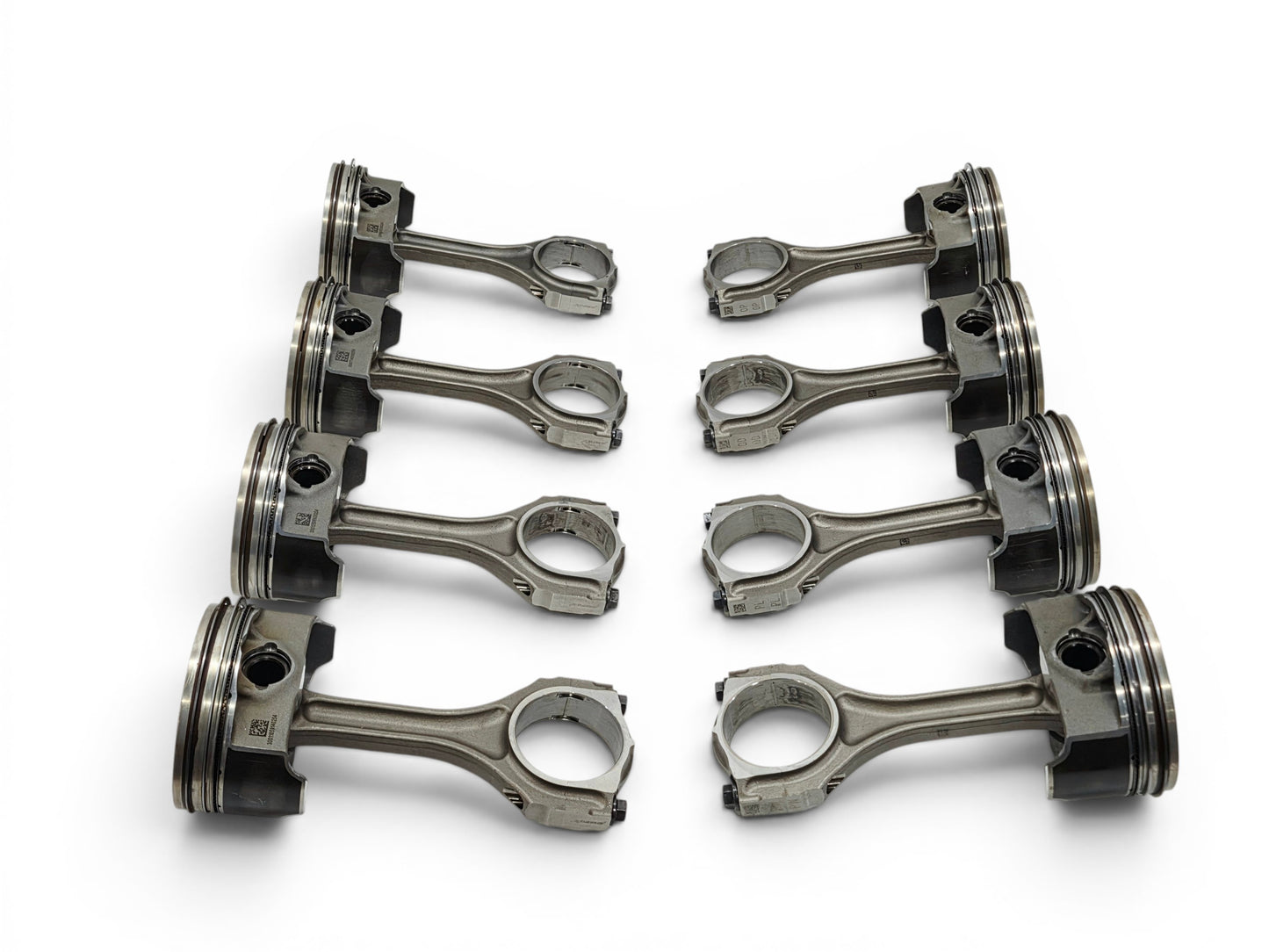 Send it Auto Parts OEM GM LT4 6.2L supercharged engine pistons and upgraded Pankl connecting rods set of eight