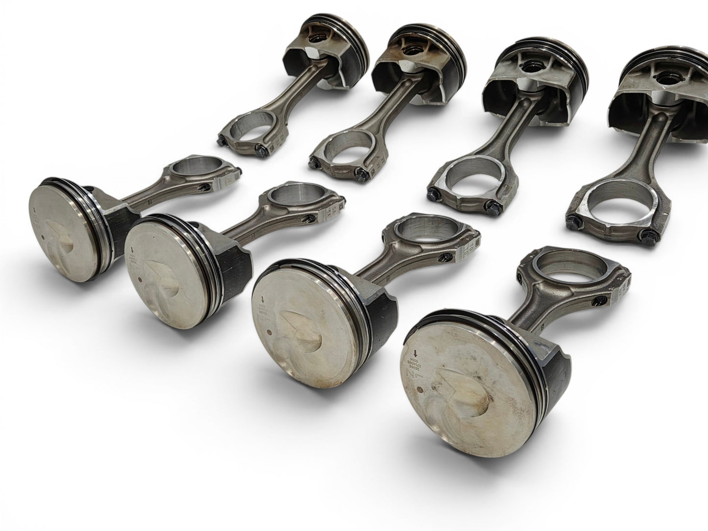 Send it Auto Parts OEM GM 6.2L LT4 supercharged engine pistons and upgraded Pankl connecting rods set of eight
