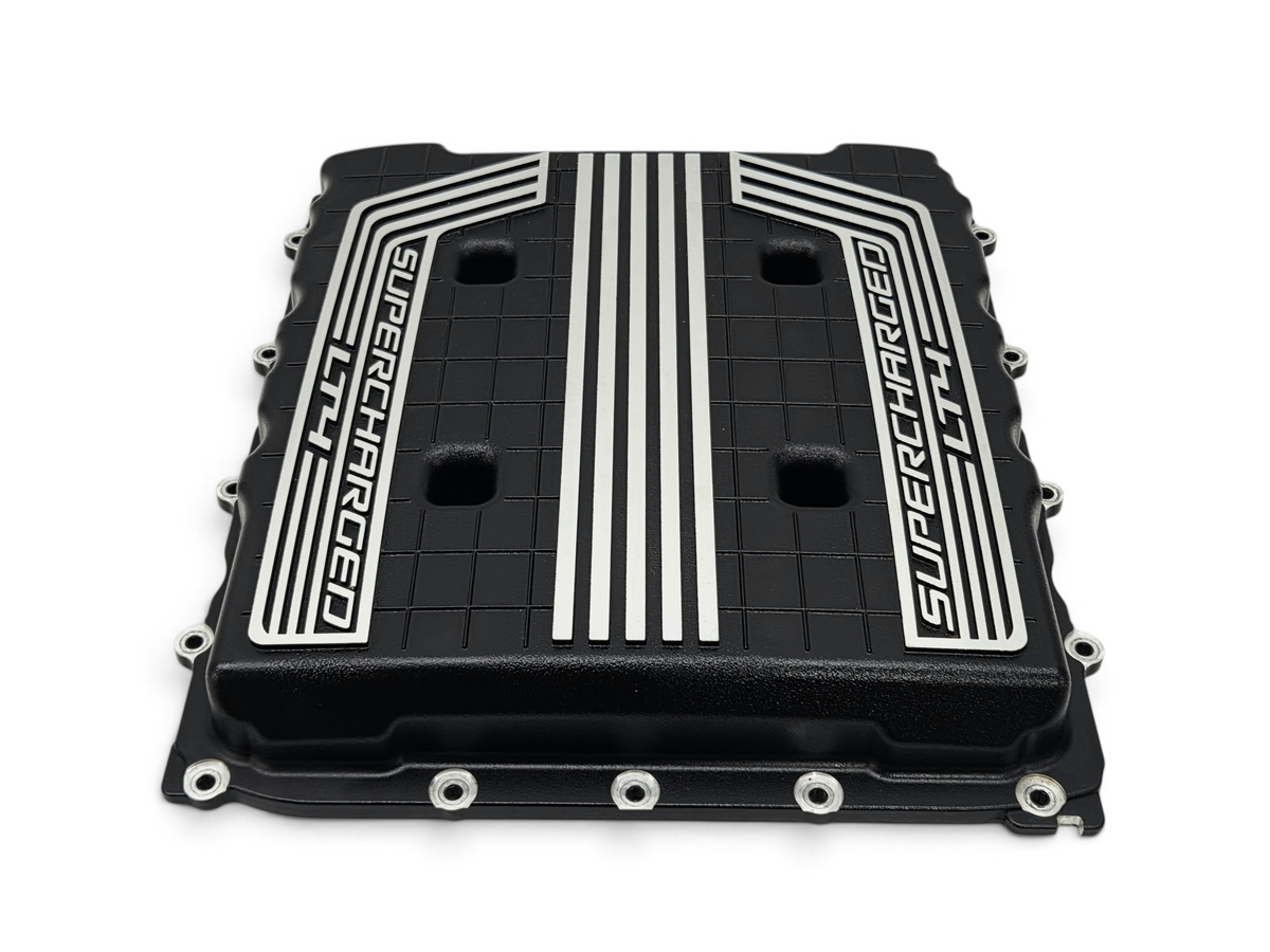 Send it Auto Parts OEM black and silver LT4 supercharger cover lid for 2017-2024 Chevy Camaro ZL1 6.2L V8 engine