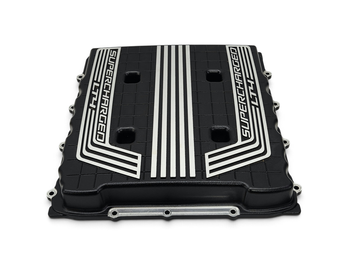 Send it Auto Parts OEM black and silver LT4 supercharger cover lid for 2017-2024 Chevrolet Camaro ZL1 6.2L engines