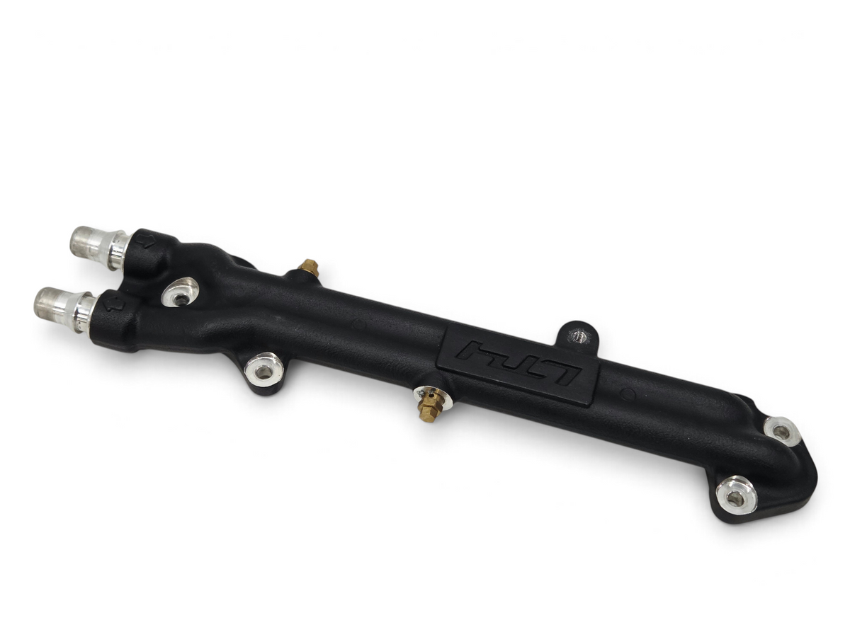 Send it Auto Parts OEM LT4 supercharger water manifold for Corvette, Camaro, and Cadillac CTS-V engines.