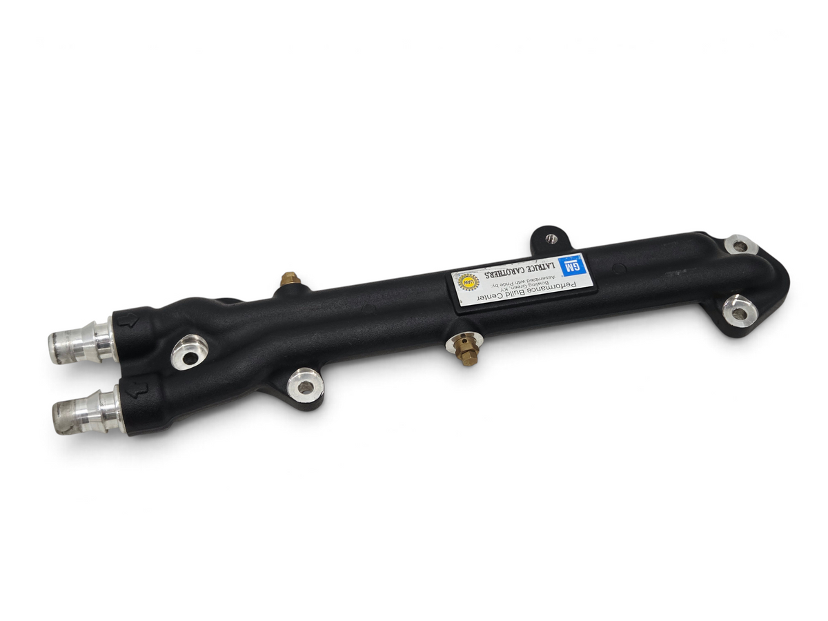 Send it Auto Parts OEM GM LT4 supercharger water manifold for Corvette, Camaro, and Cadillac CTS-V engines.