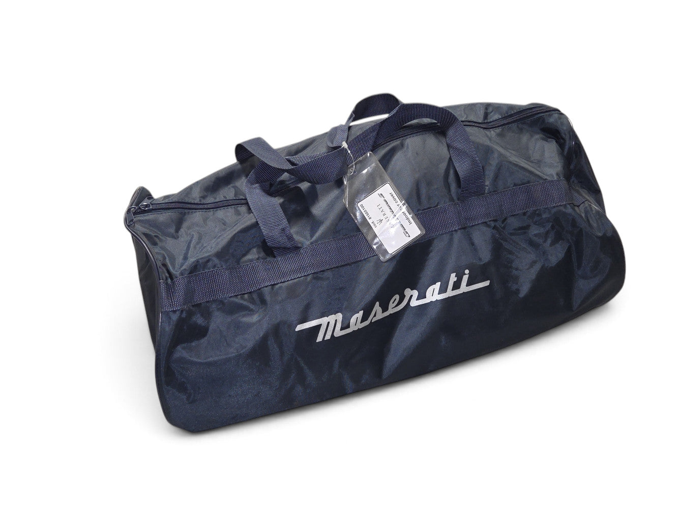 Send it Auto Parts OEM blue Maserati GranTurismo S indoor car cover storage bag with silver logo lettering