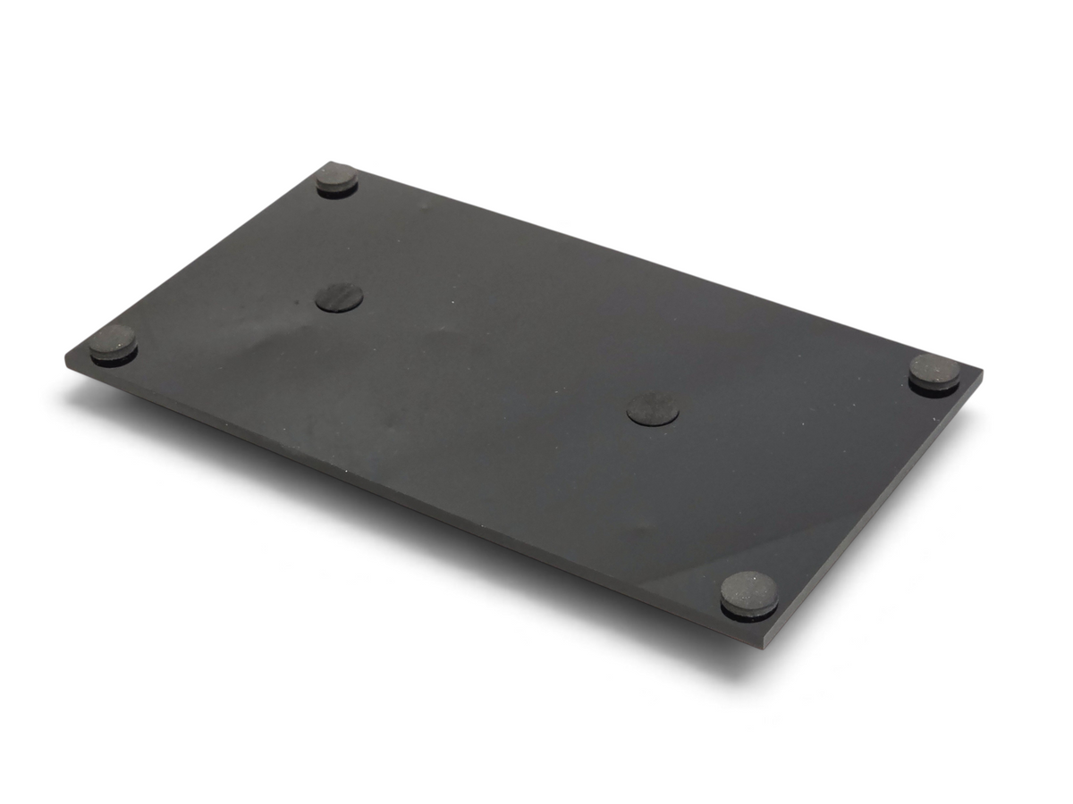 Send it Auto Parts black rectangular display base for 1:18 scale Corvette C8 model with four rubber feet