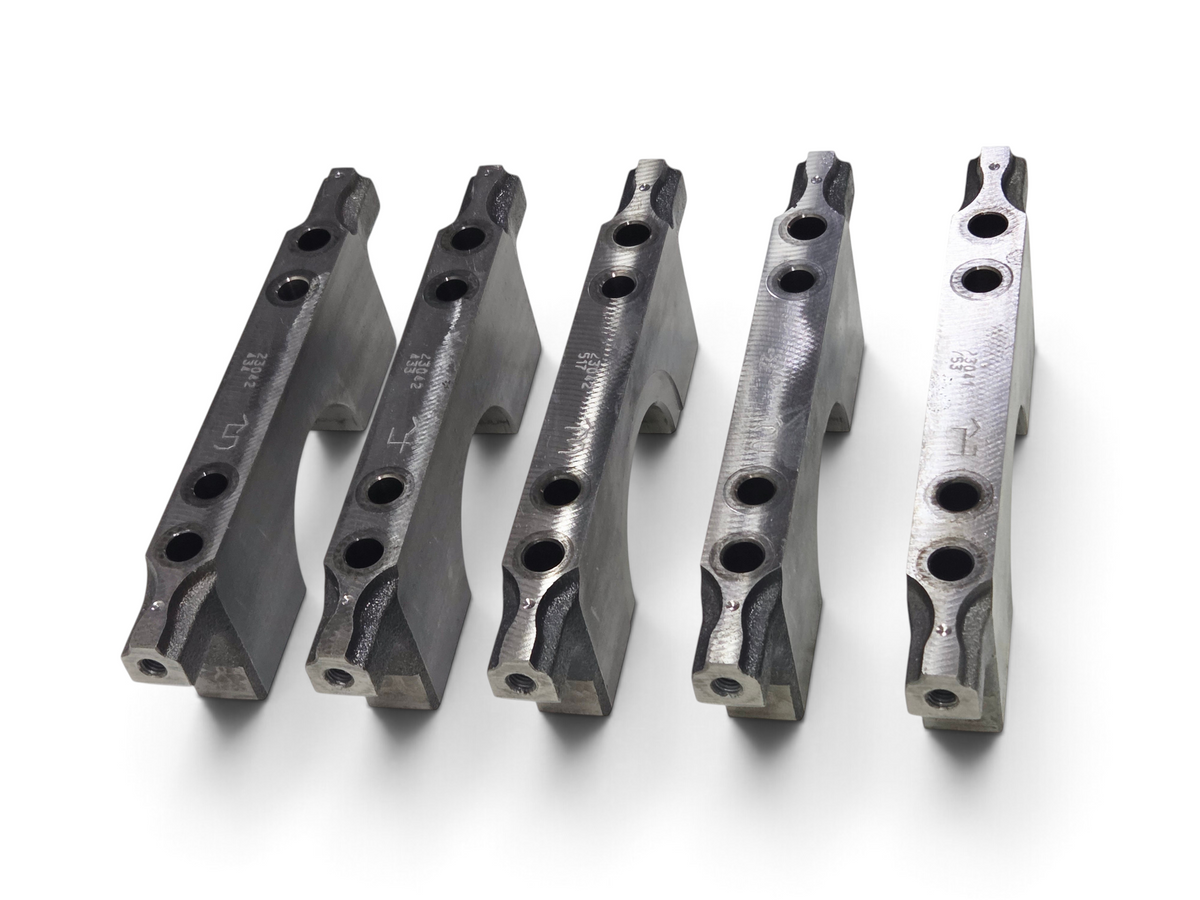 Send it Auto Parts OEM GM 6.2L V8 main bearing crankshaft caps for L86 and LT1 engines, set of five metal components.