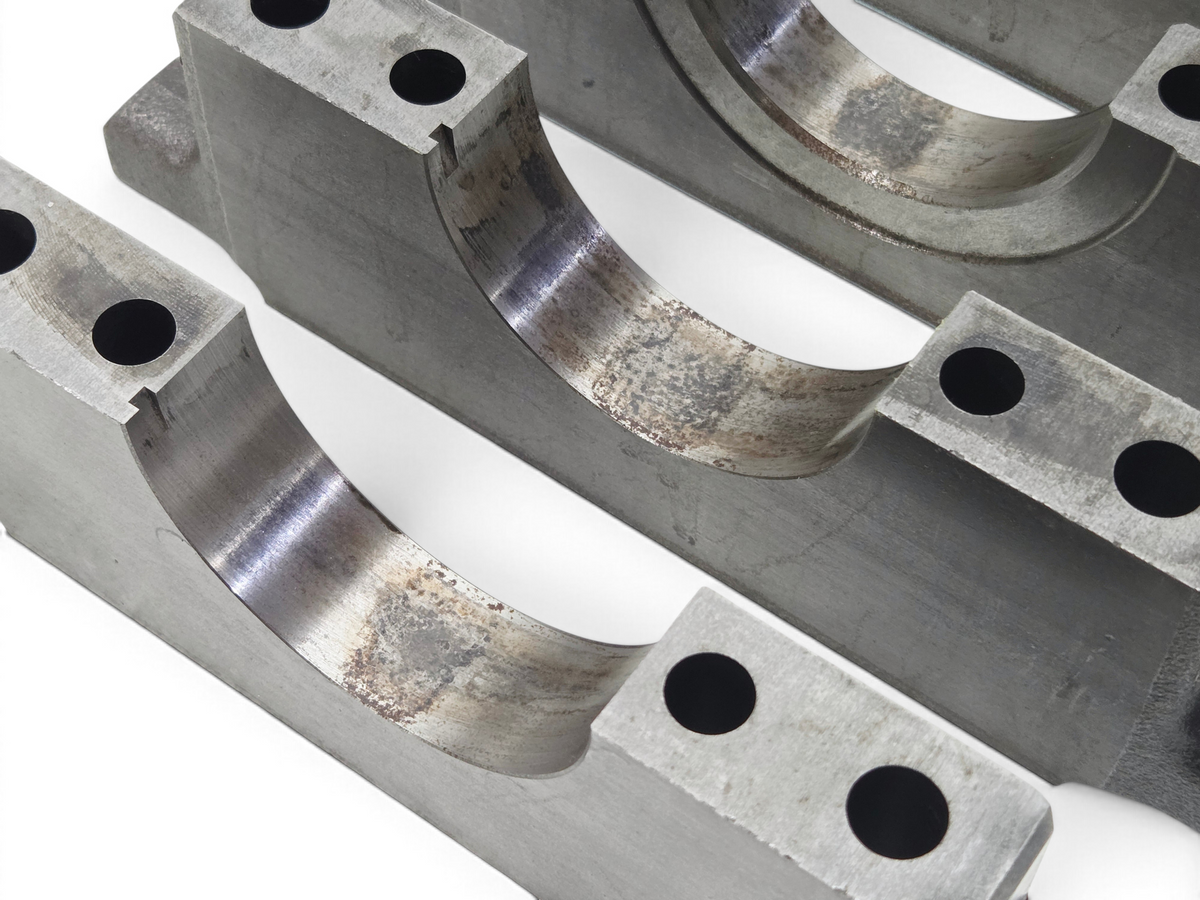 Send it Auto Parts OEM GM 6.2L V8 main bearing crankshaft caps for L86 and LT1 engines, showing metal finish.