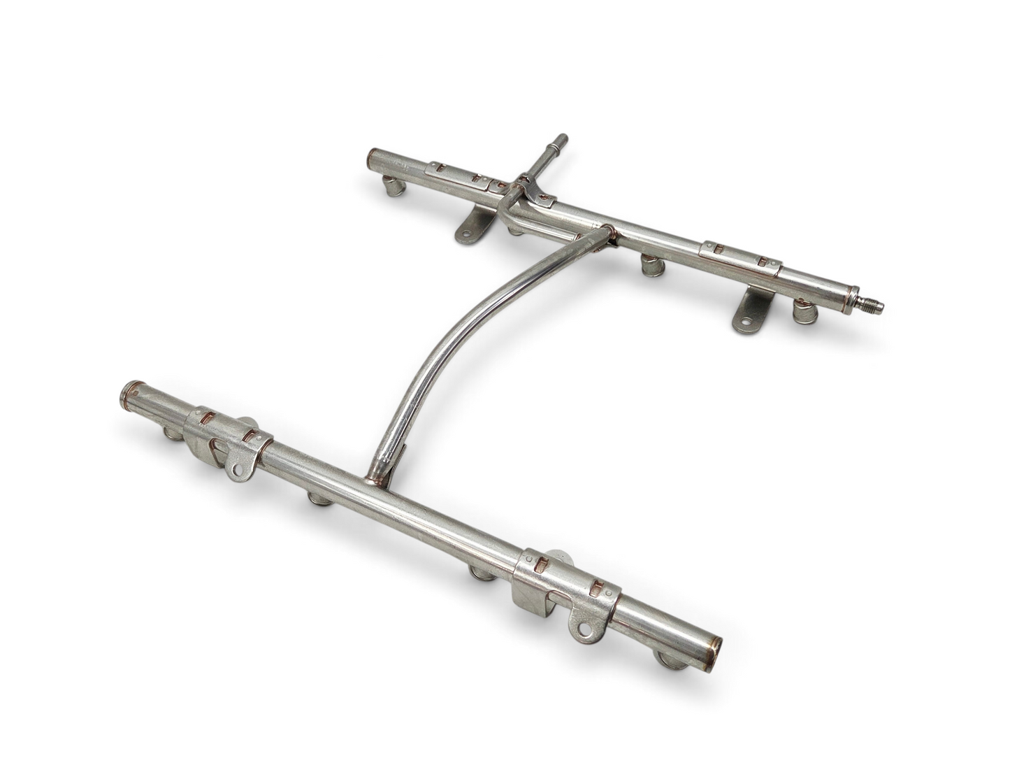 Send it Auto Parts OEM GM fuel injector rail for LS2 and LS3 engines, silver metal automotive part