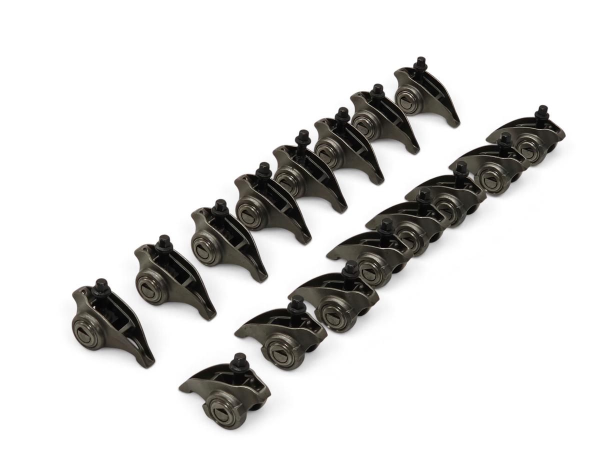 Send it Auto Parts OEM GM rocker arms and bolts set of 16 for GenV LT engines, showing metallic finish components.