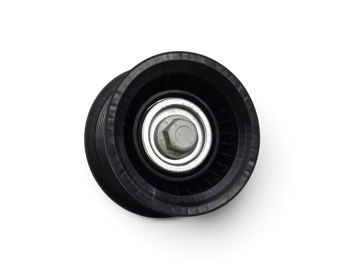 Send it Auto Parts OEM GM 12642705 idler pulley for 6.2L LT4 engines in black plastic and metal finish.