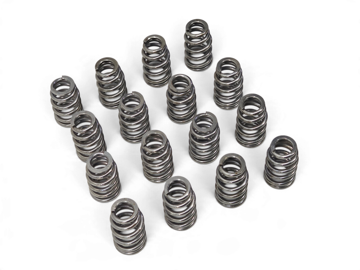 Send it Auto Parts PSI LS engine 1511 valve springs, set of 16 steel springs with 0.625 inch max lift capacity.