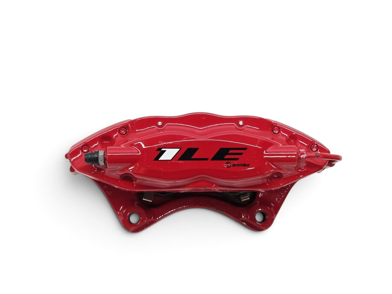 Send it Auto Parts red Brembo rear brake caliper for Chevrolet Camaro ZL1 with 1LE branding and included brake pads