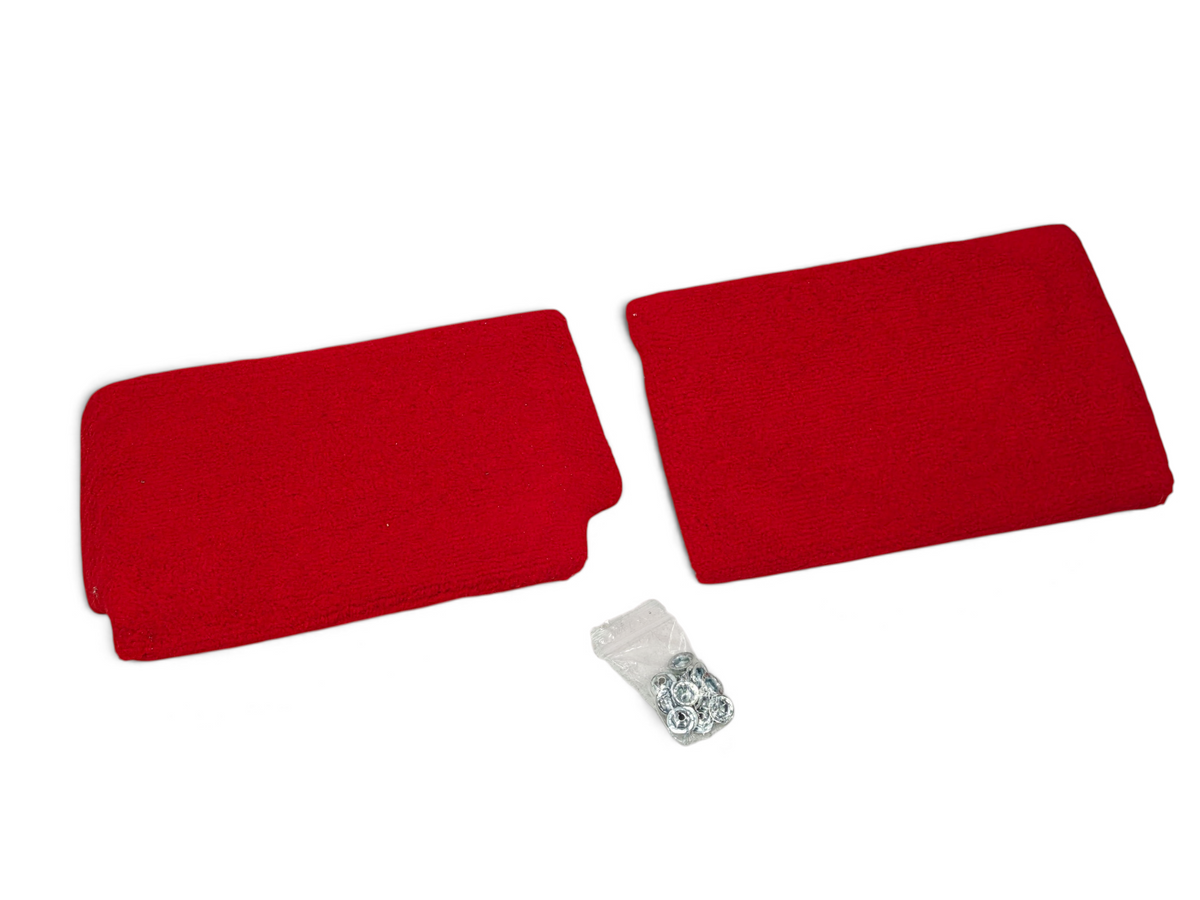 Send it Auto Parts red Tru-Vet carpet door speaker covers for 1994-1996 Corvette C4 with included mounting hardware