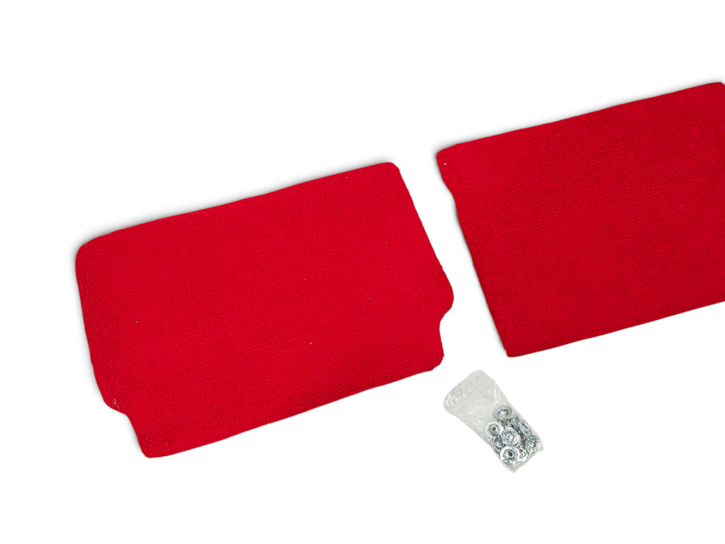Send it Auto Parts red Tru-Vet carpet door speaker covers for 1994-1996 Corvette C4 with included mounting hardware