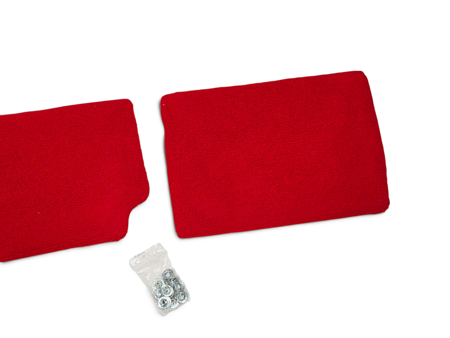 Send it Auto Parts red Tru-Vet carpet door speaker covers for 1994-1996 Corvette C4 with included mounting hardware