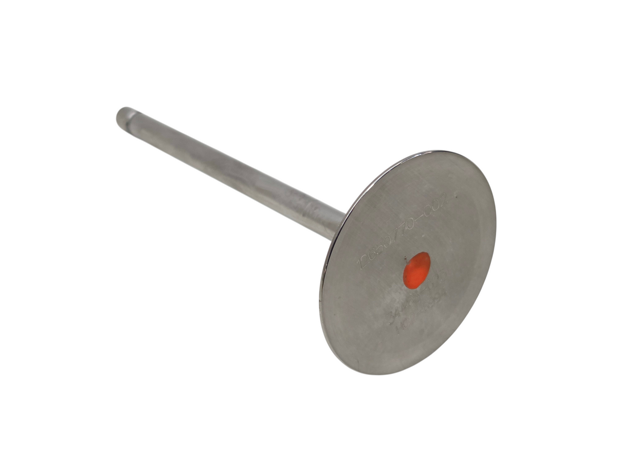 Send it Auto Parts OEM GM 12650770 titanium intake valve for Gen V LT4 engines, showing face with red center mark.