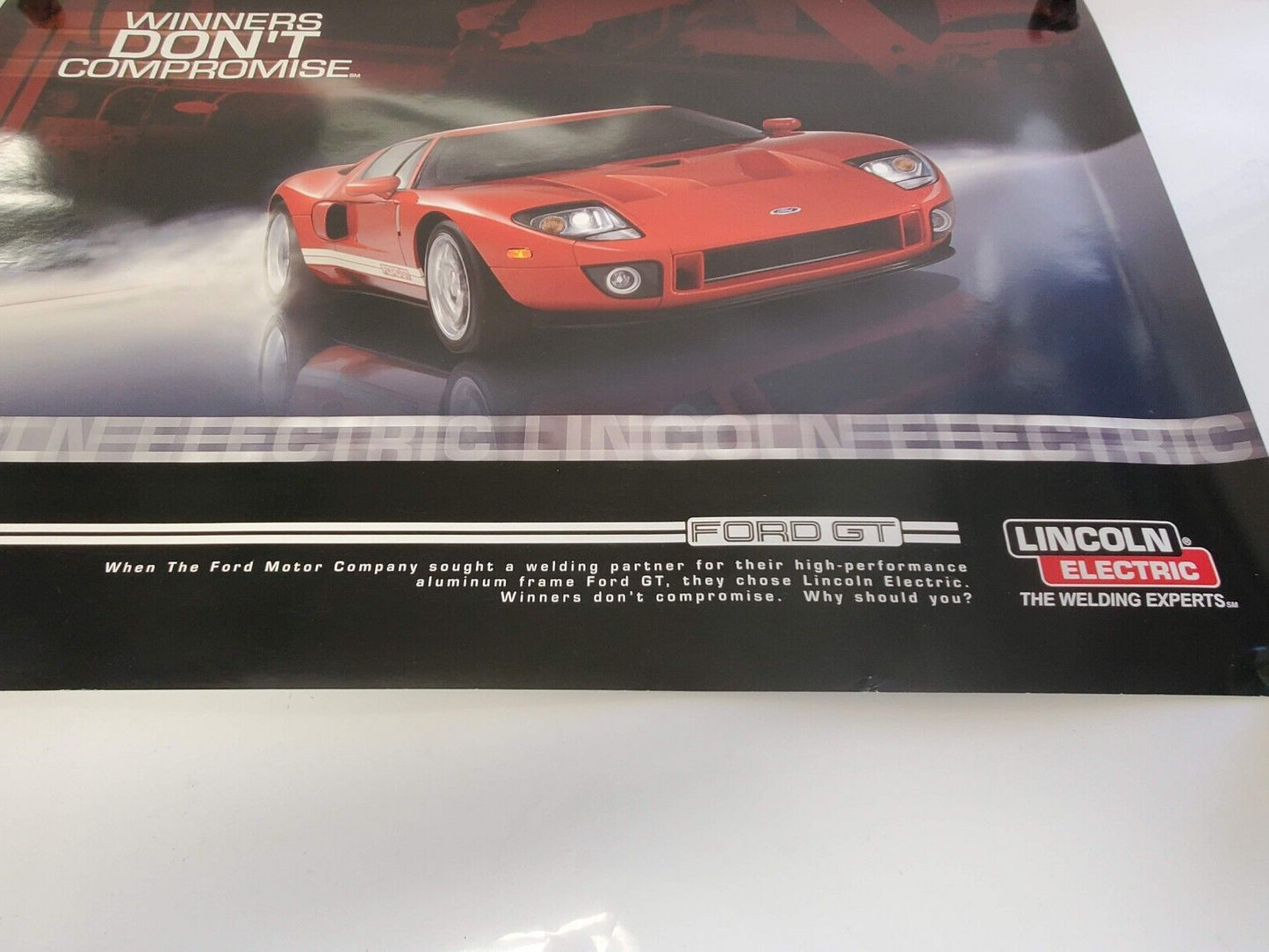 2005 2006 Ford GT GT40 Lincoln Electric Promotional Poster 30x20 Supercar