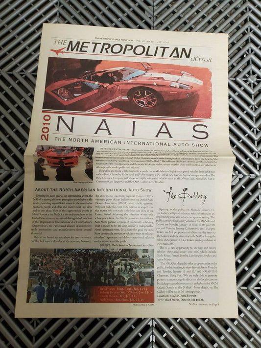 2005 2005 Ford GT The Detroit Metropolitan Newspaper Front Page NAIAS Auto Show
