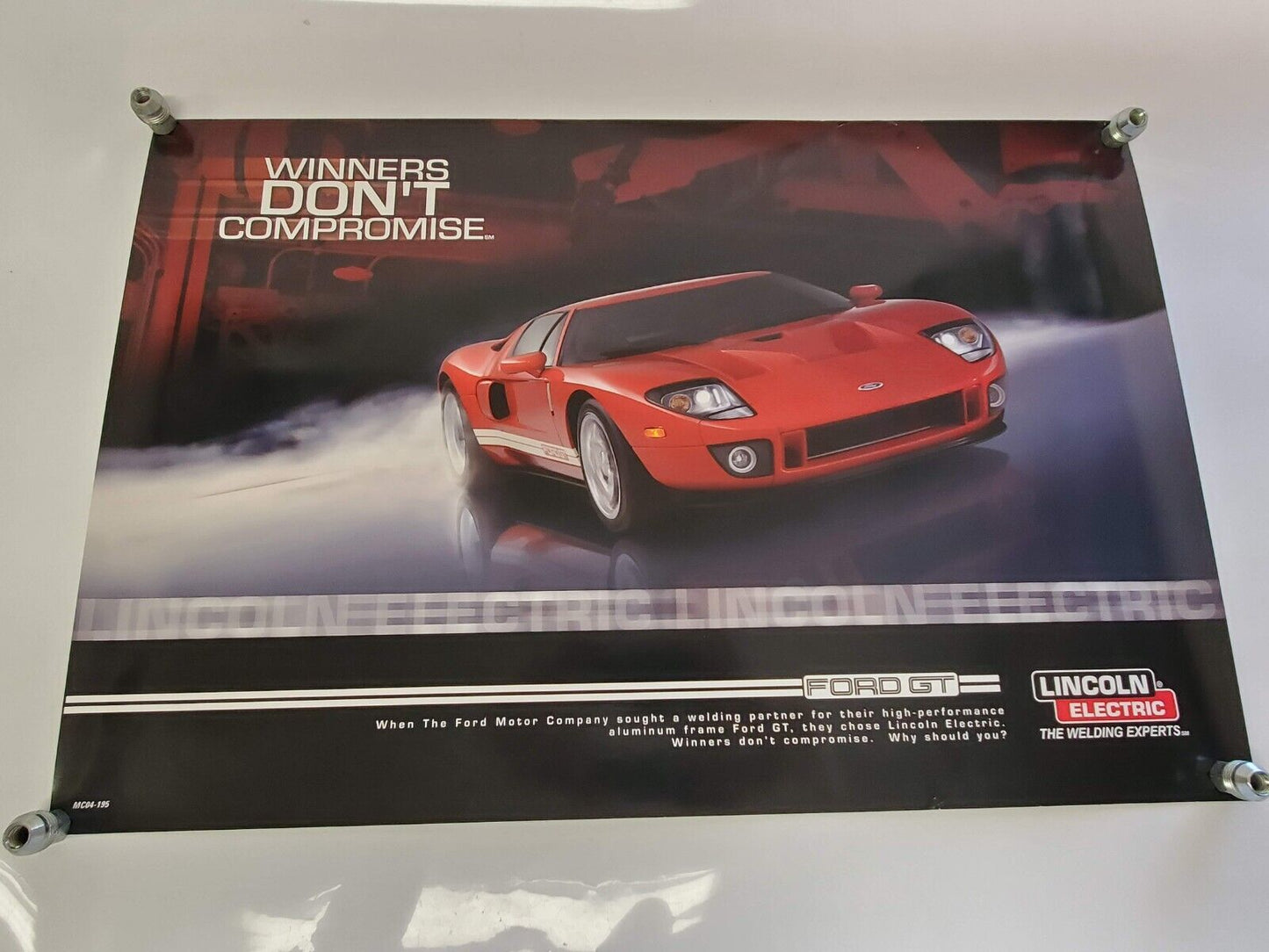 2005 2006 Ford GT GT40 Lincoln Electric Promotional Poster 30x20 Supercar